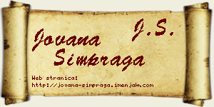 Jovana Šimpraga vizit kartica
